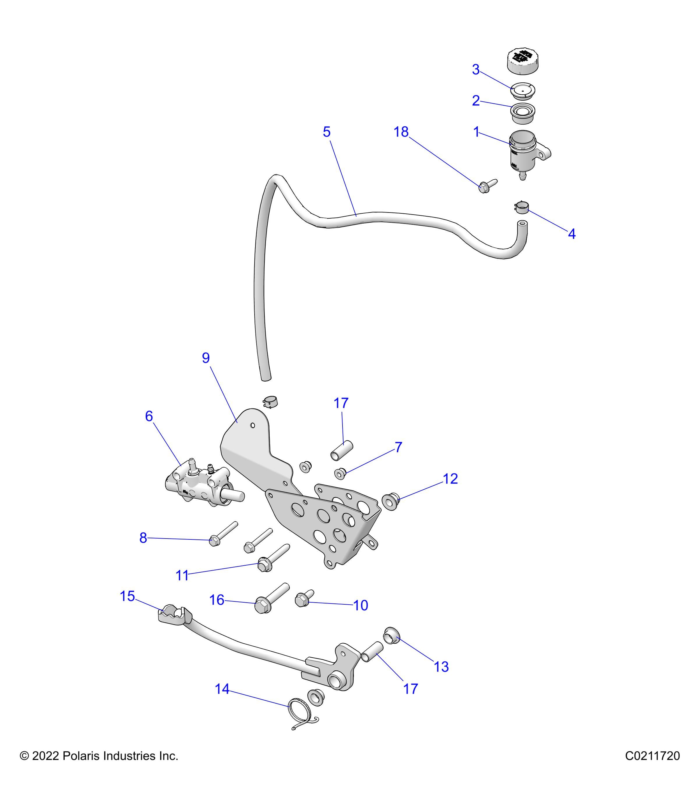 FREINS PEDALE DE FREIN ET MAITRE CYLINDRE POUR SCRAMBLER XP 1000 S 55 2022