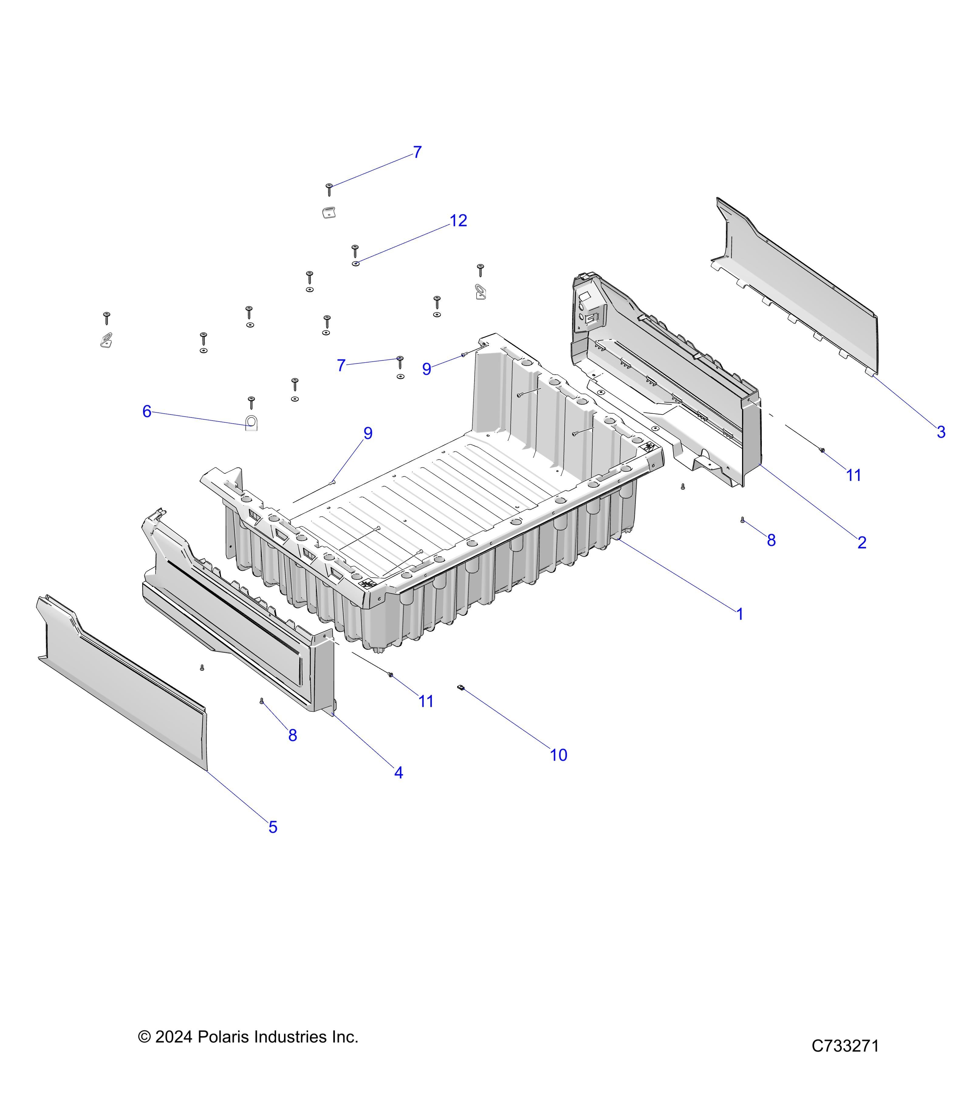 CARROSSERIE BOX ASM POUR RANGER 570 CREW NSTR 2025
