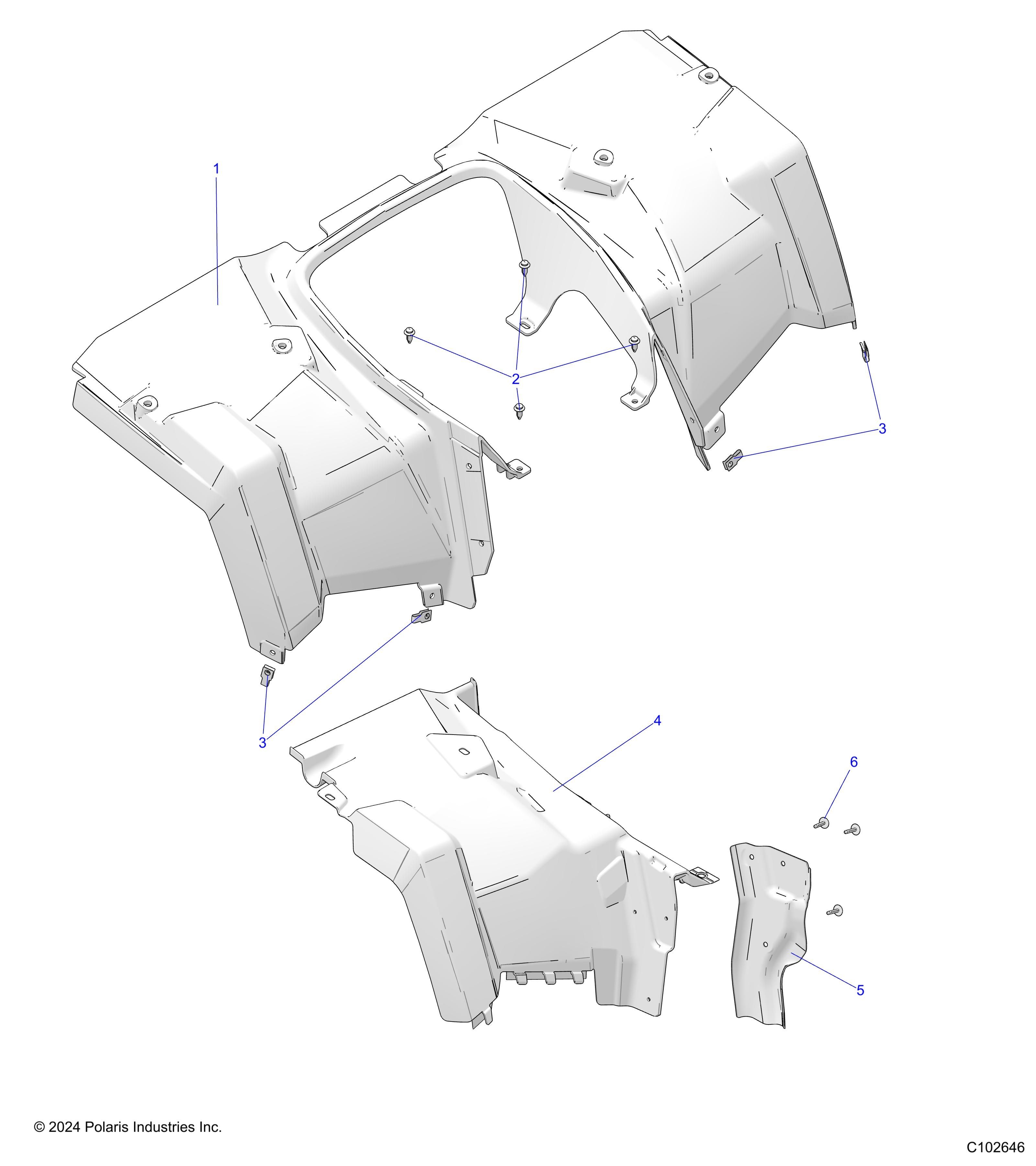 CARROSSERIE CABINE ARRIERE POUR SPORTSMAN 570 6X6 EPS 49S 2025