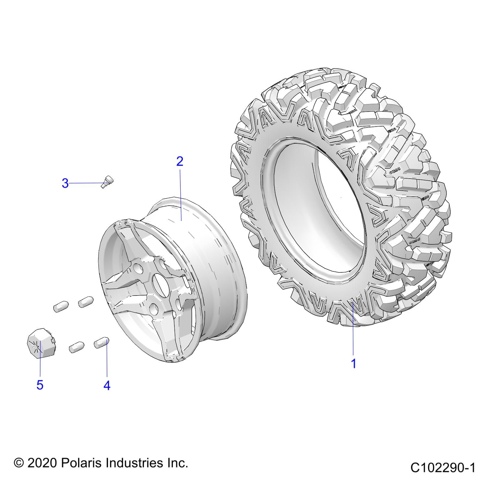 ROUES PNEU AVANT POUR SPORTSMAN TOURING 570 2022