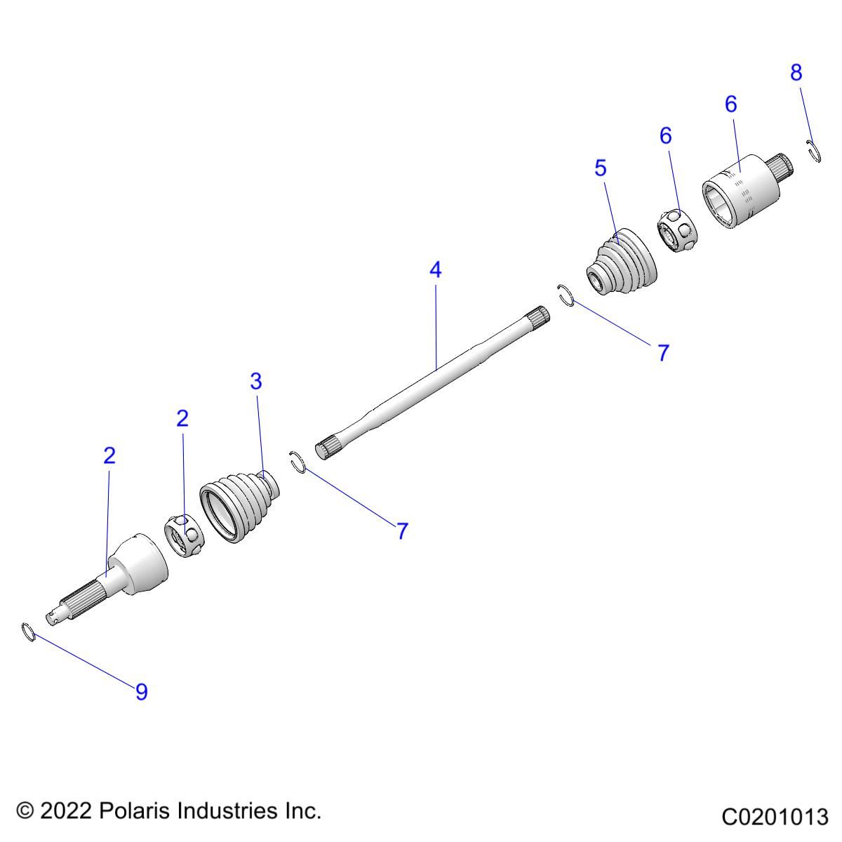 TRANSMISSION ARBRE DE TRANSMISSION ARRIERE POUR SPORTSMAN 570 X2 EUZUG TRACTOR 2022