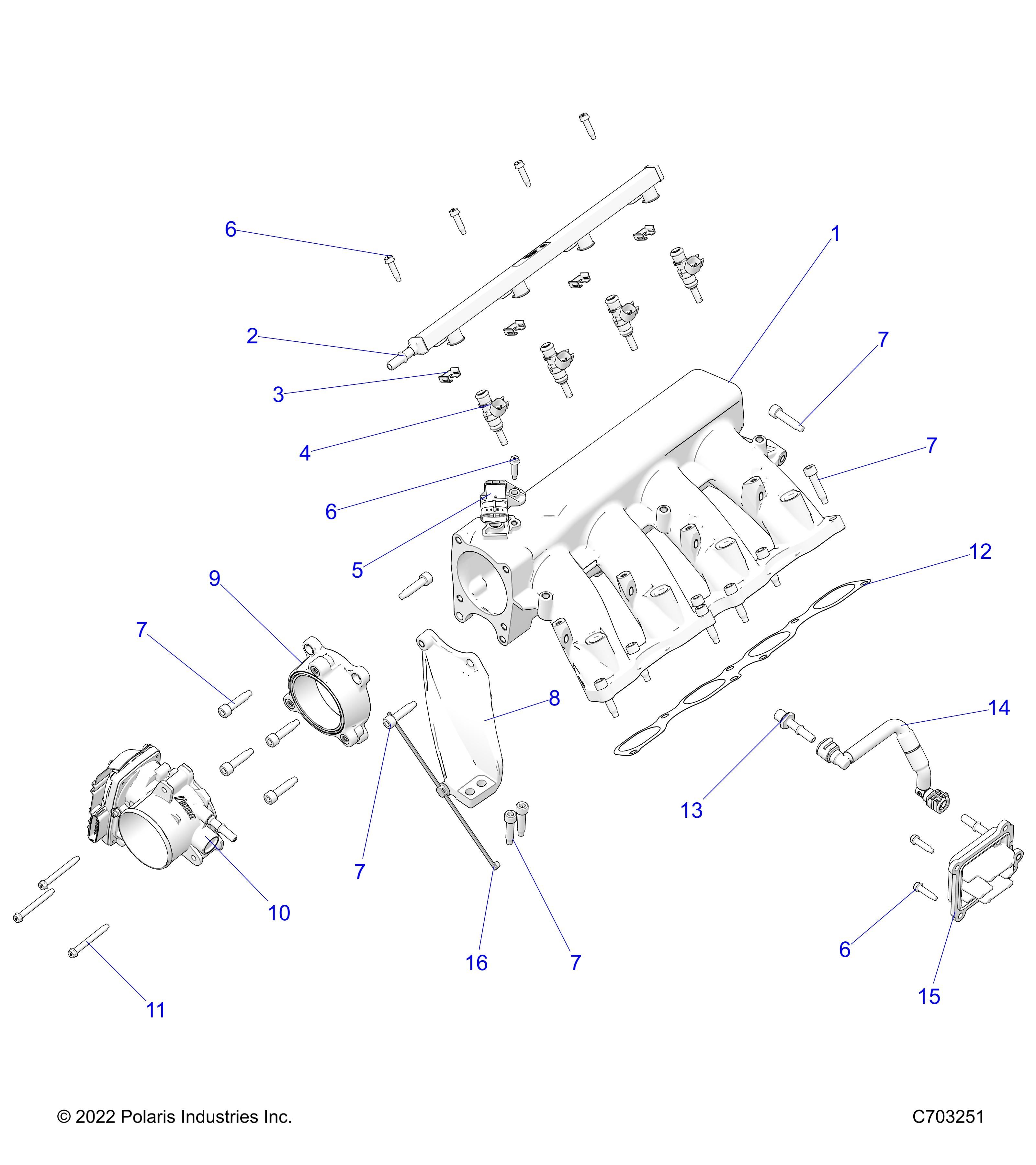 MOTEUR COLLECTEUR DADMISSION RAIL DE CARBURANT ET CONNEXES POUR RZR PRO R 4 PREMIUM 2024