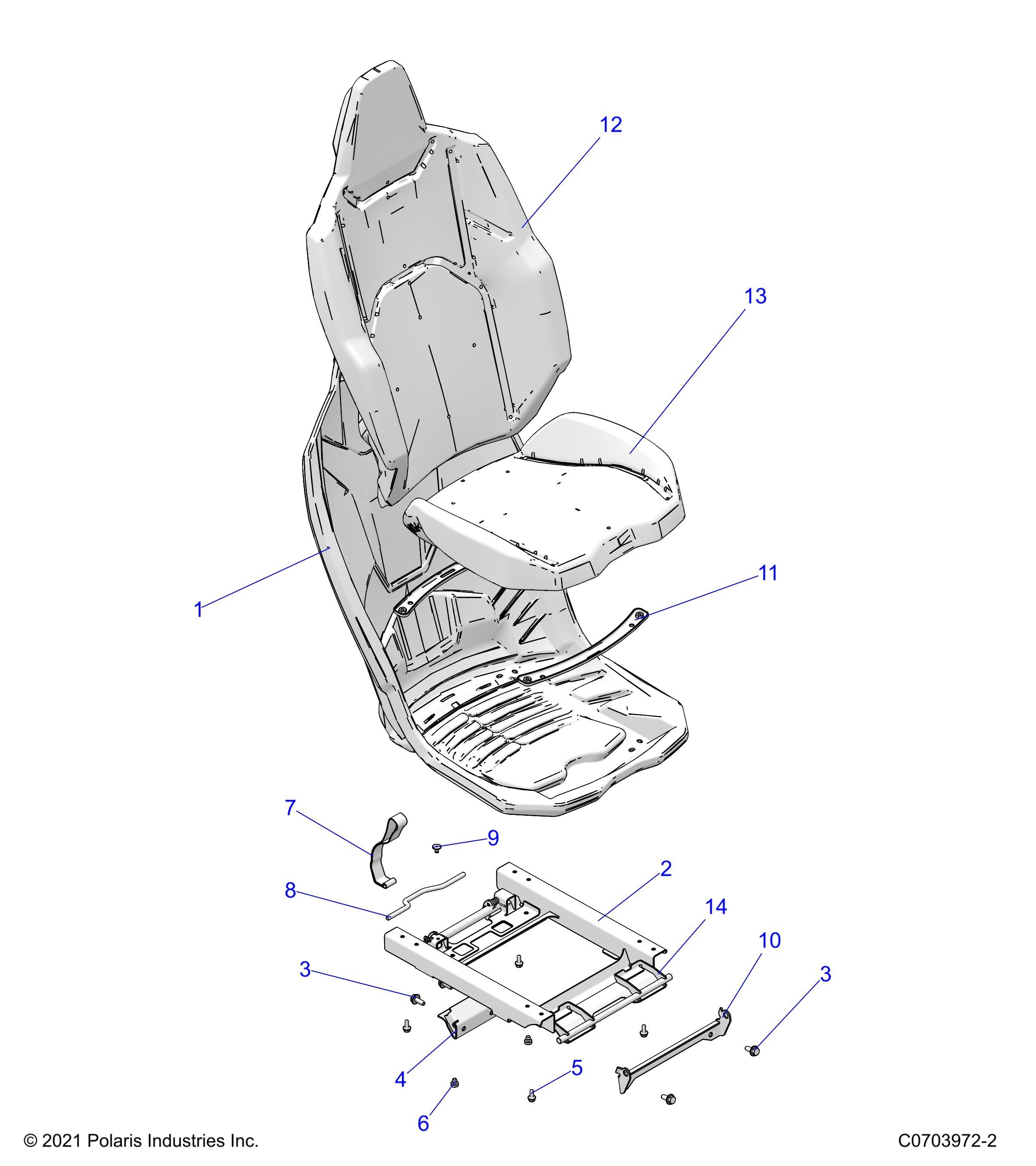 CORPS SIEGE ASM PASSAGER POUR RZR XP 4 1000 SPORT 2025