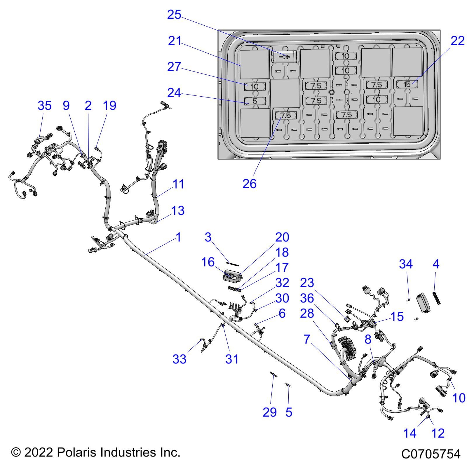 ELECTRICAL WIRE HARNESS CHASSIS POUR RZR PRO XP 4 PREMIUM 2022