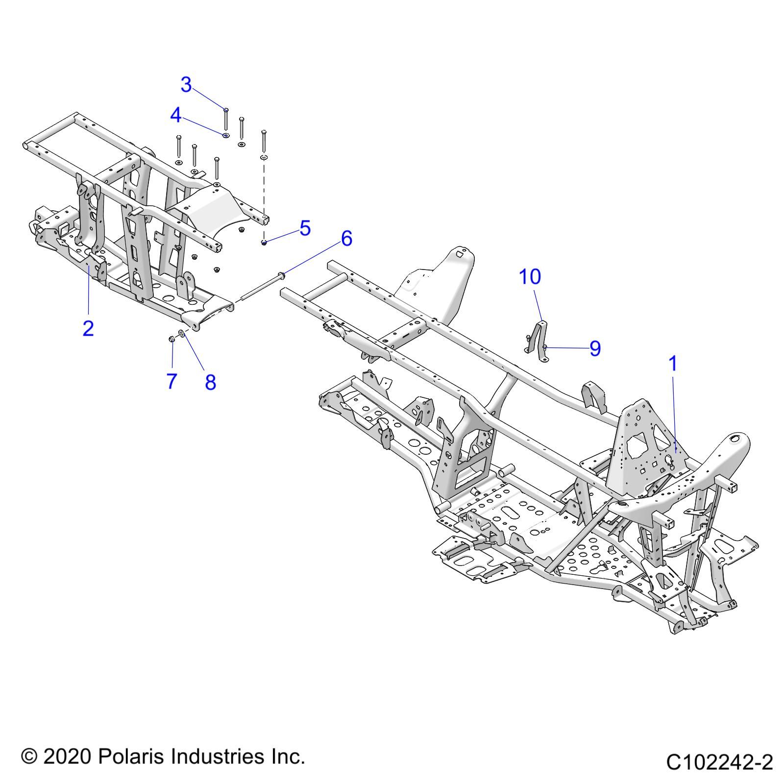 CHASSIS CHASSIS POUR SPORTSMAN 570 6X6 2020