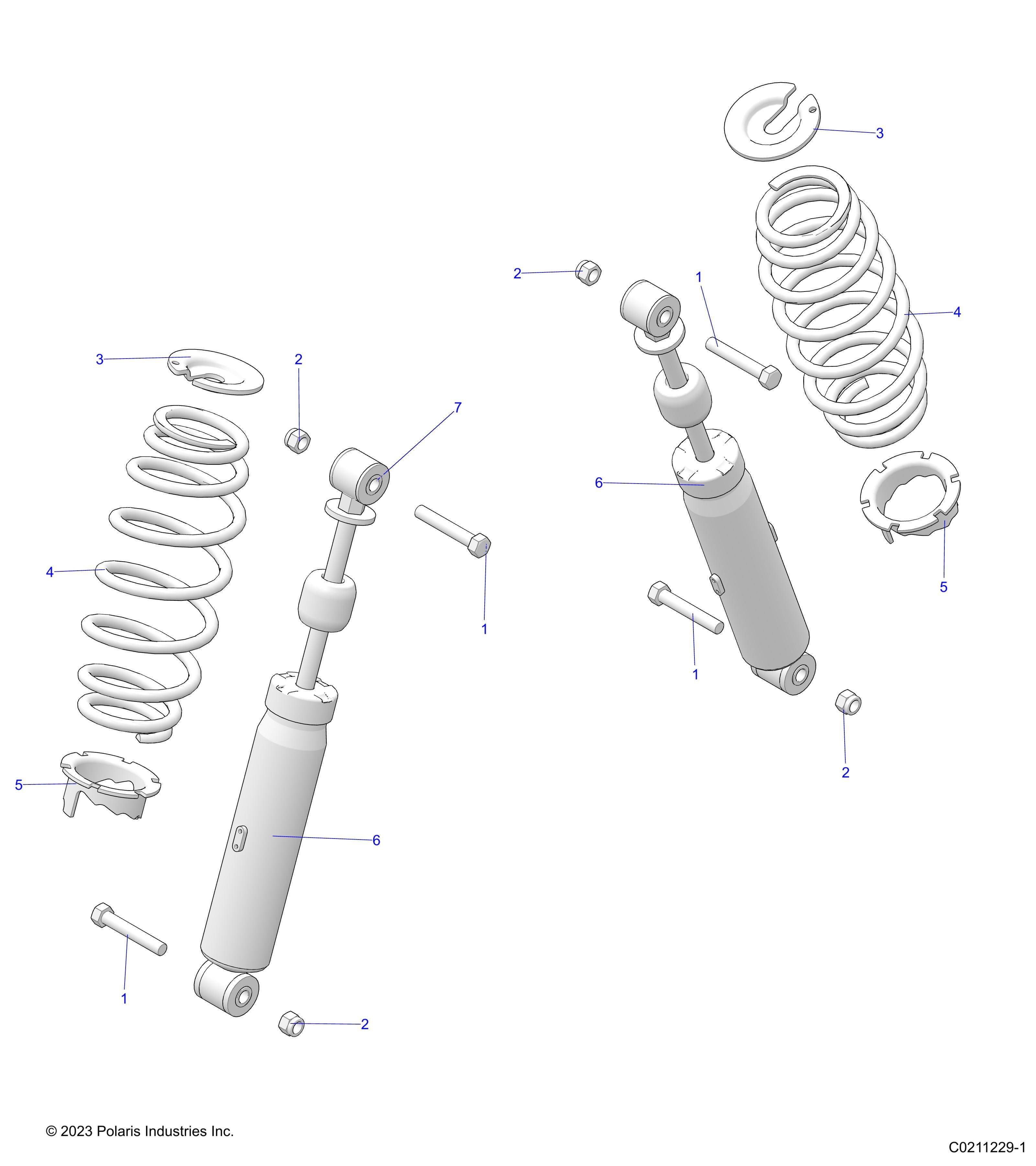 SUSPENSION MONTAGE AMORTISSEUR ARRIERE ET MONTAGE POUR SPORTSMAN 570 EPS EURO5 2023
