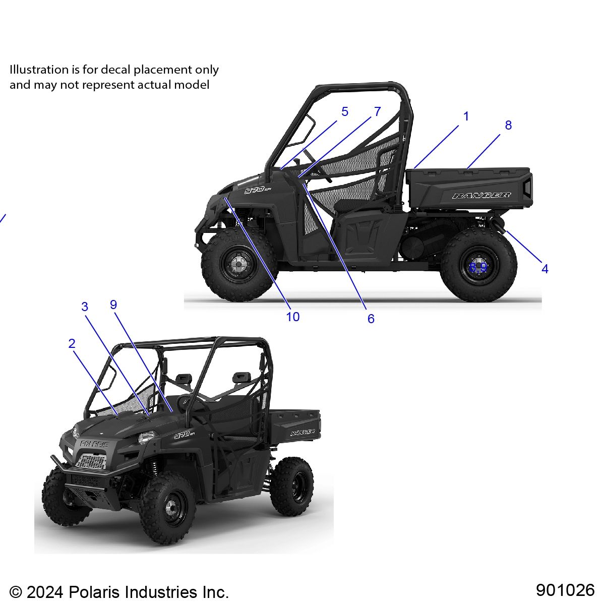 CARROSSERIE AUTOCOLLANTS GENERAL POUR RANGER 570 FULL SIZE 2025