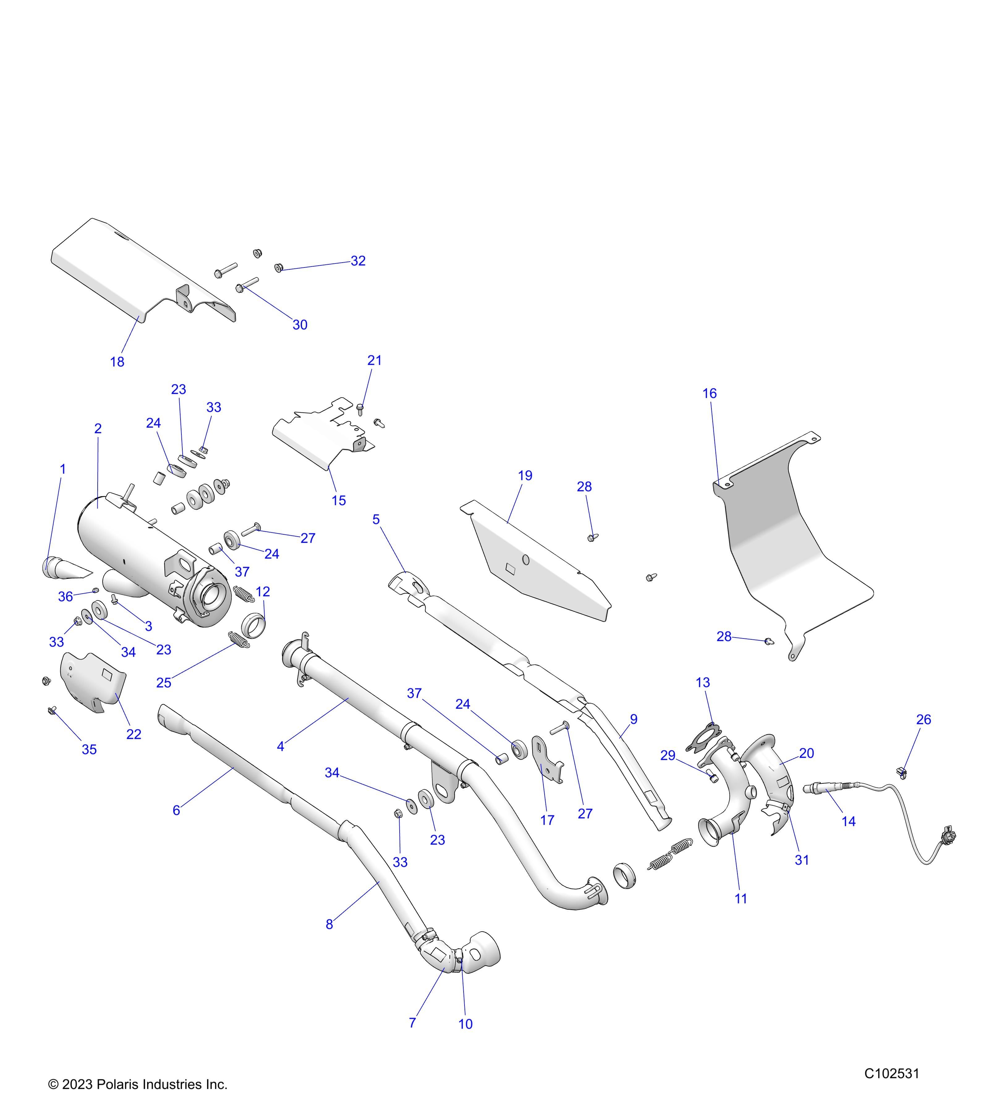 MOTEUR ECHAPPEMENT POUR SPORTSMAN TOURING 570 X2 EPS 2025