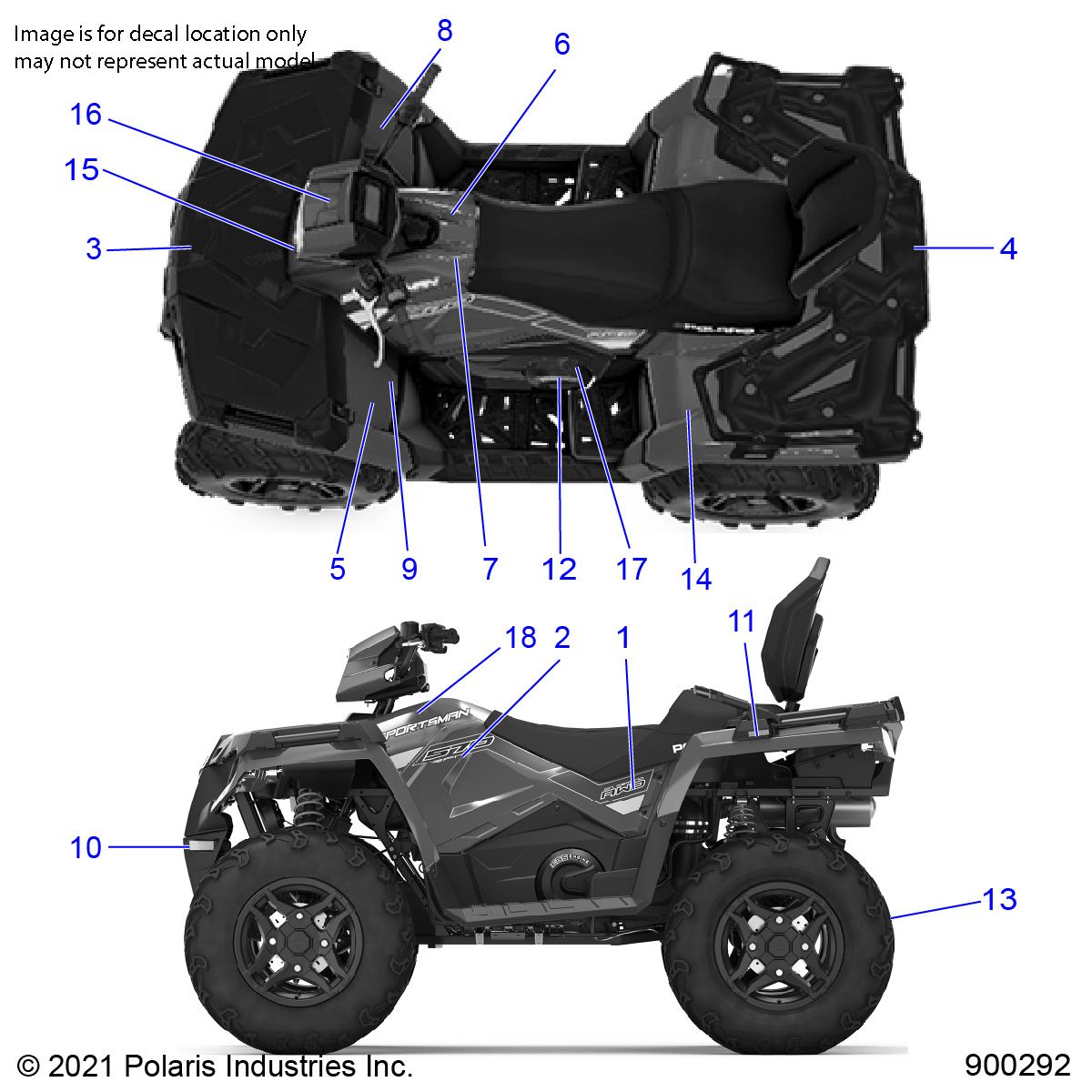 CARROSSERIE AUTOCOLLANTS POUR SPORTSMAN TOURING 570 PREMIUM 2021