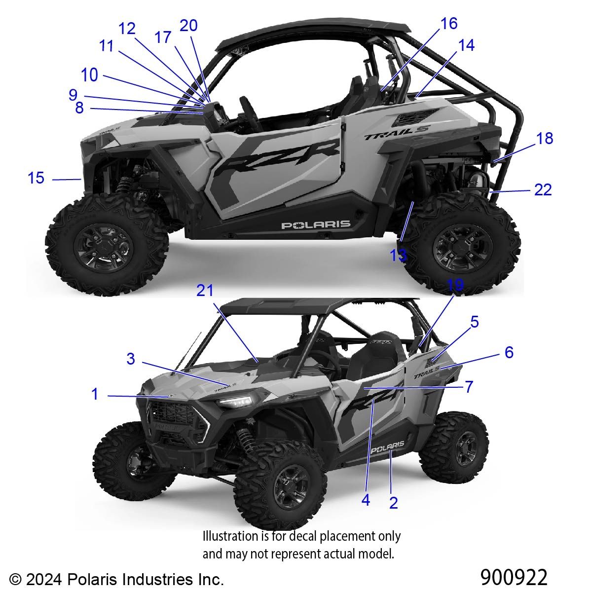 CARROSSERIE AUTOCOLLANTS POUR RZR TRAIL S 1000 ULTIMATE TRACTOR 2025