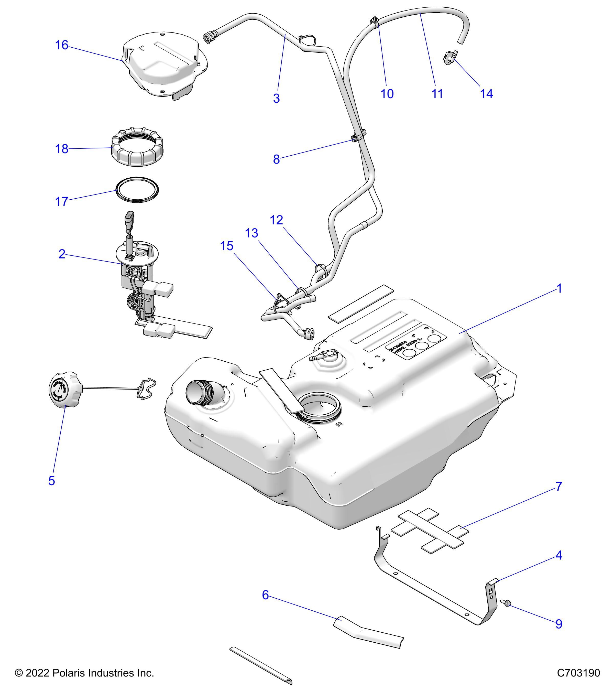 MOTEUR CIRCUIT DE CARBURANT RESERVOIR POUR RZR TRAIL S 1000 EPS R02 2023