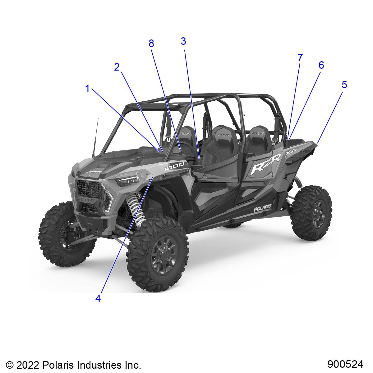 CARROSSERIE AUTOCOLLANTS STANDARD POUR RZR XP 4 1000 MD INTL R01 2023