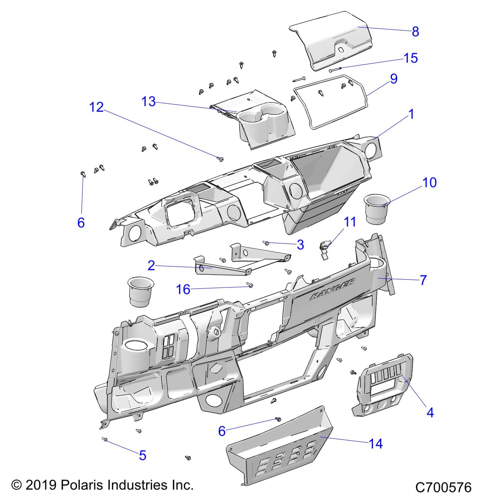 CARROSSERIE TABLEAU DE BORDS POUR RANGER 1000 FULL SIZE 2022