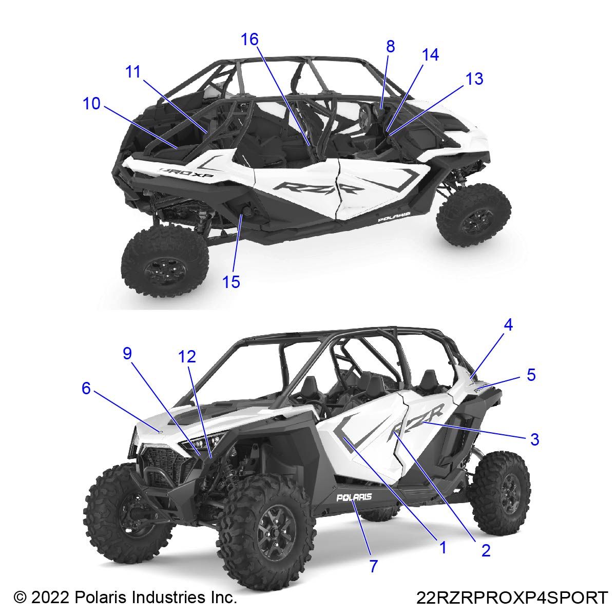 CARROSSERIE AUTOCOLLANTS POUR RZR PRO XP 4 SPORT 2022