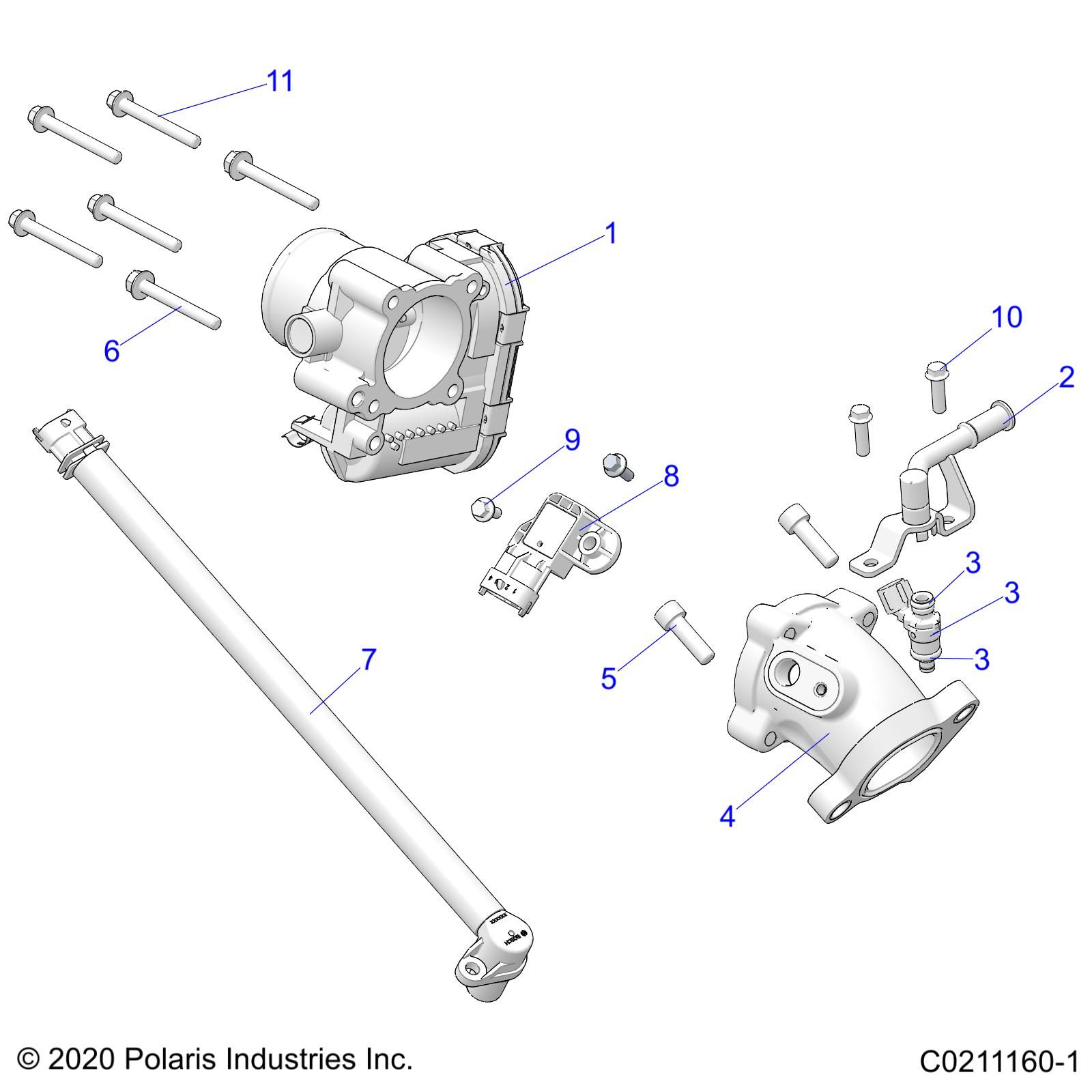 ENGINE THROTTLE BODY AND FUEL RAIL EVAP POUR SPORTSMAN 570 2020