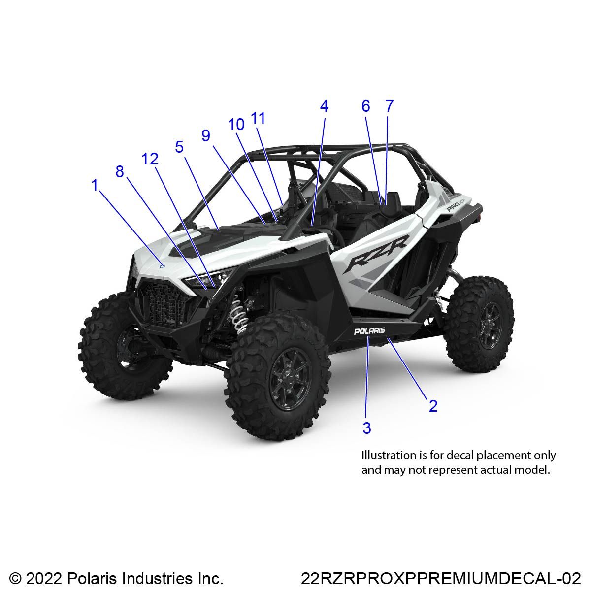 CARROSSERIE AUTOCOLLANTS STANDARD POUR RZR PRO XP PREMIUM 2022