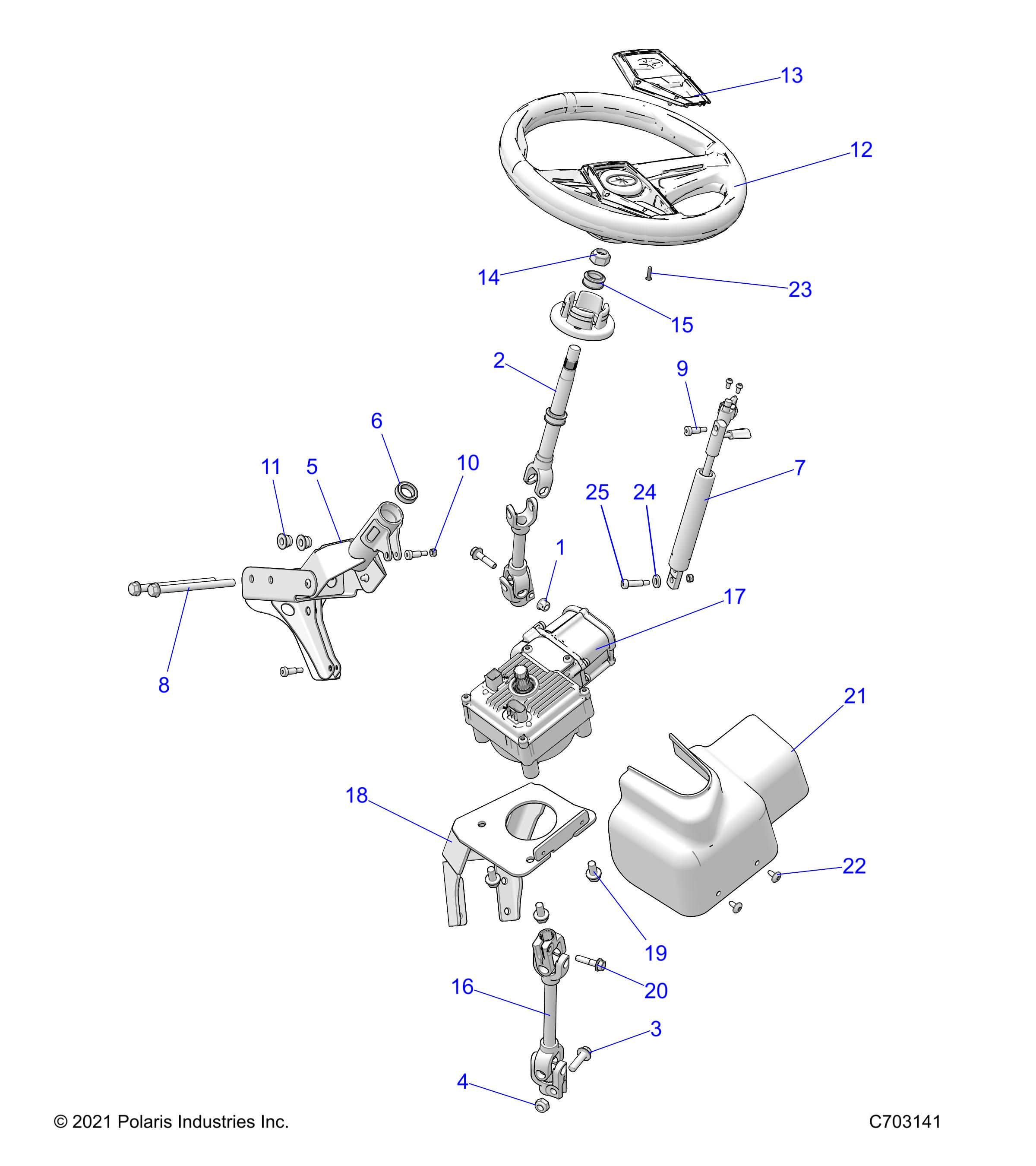 STEERINGSTEERING ASSEMBLY EPS POUR RZR TRAIL S 1000 EPS 3PC INTL R01 2023