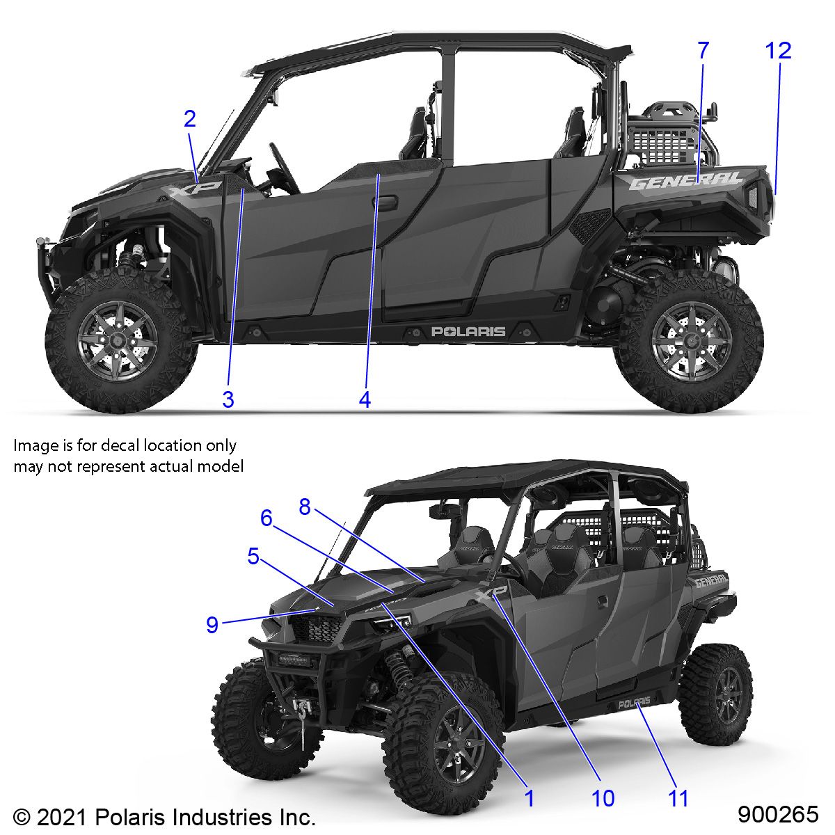 CARROSSERIE AUTOCOLLANTS POUR GENERAL XP4 1000 DELUXE LIMITED RC EDITION 2022