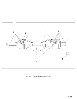 TRANSMISSION ARBRE DENTRAINEMENT AVANT POUR R22MAK57B4 RANGER 570 RIDE COMMAND 2022