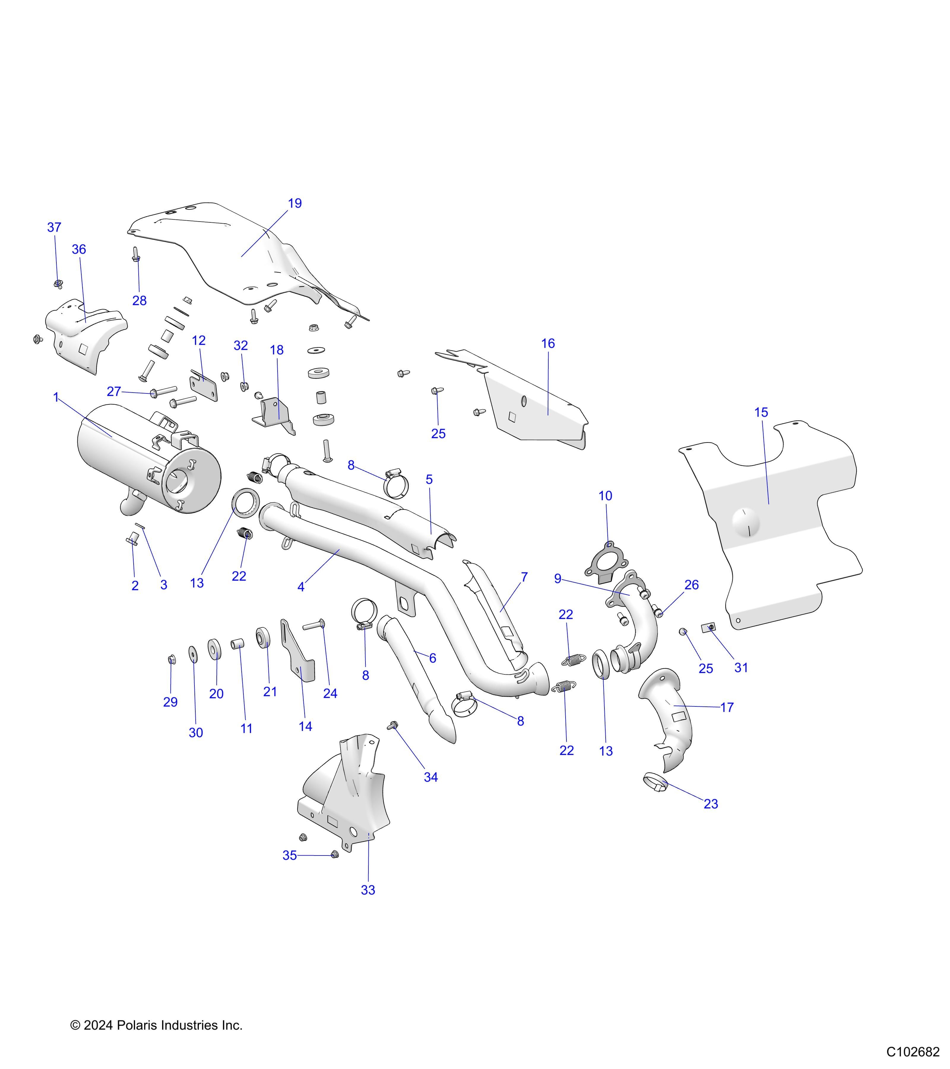 MOTEUR ECHAPPEMENT POUR SPORTSMAN 570 EPS PREM 2025