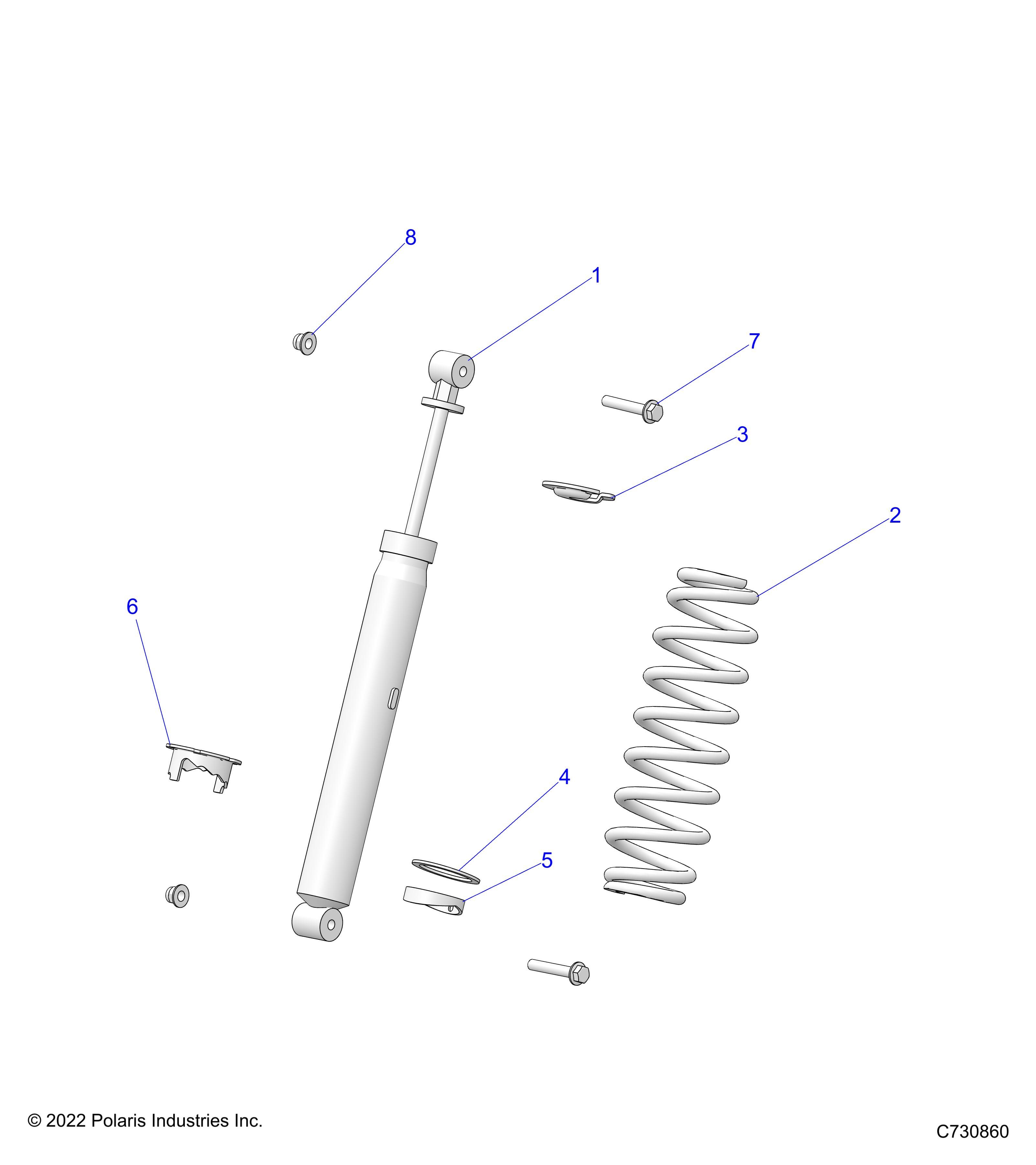 SUSPENSION REAR SHOCK POUR RANGER 1000 PREMIUM PS 2023