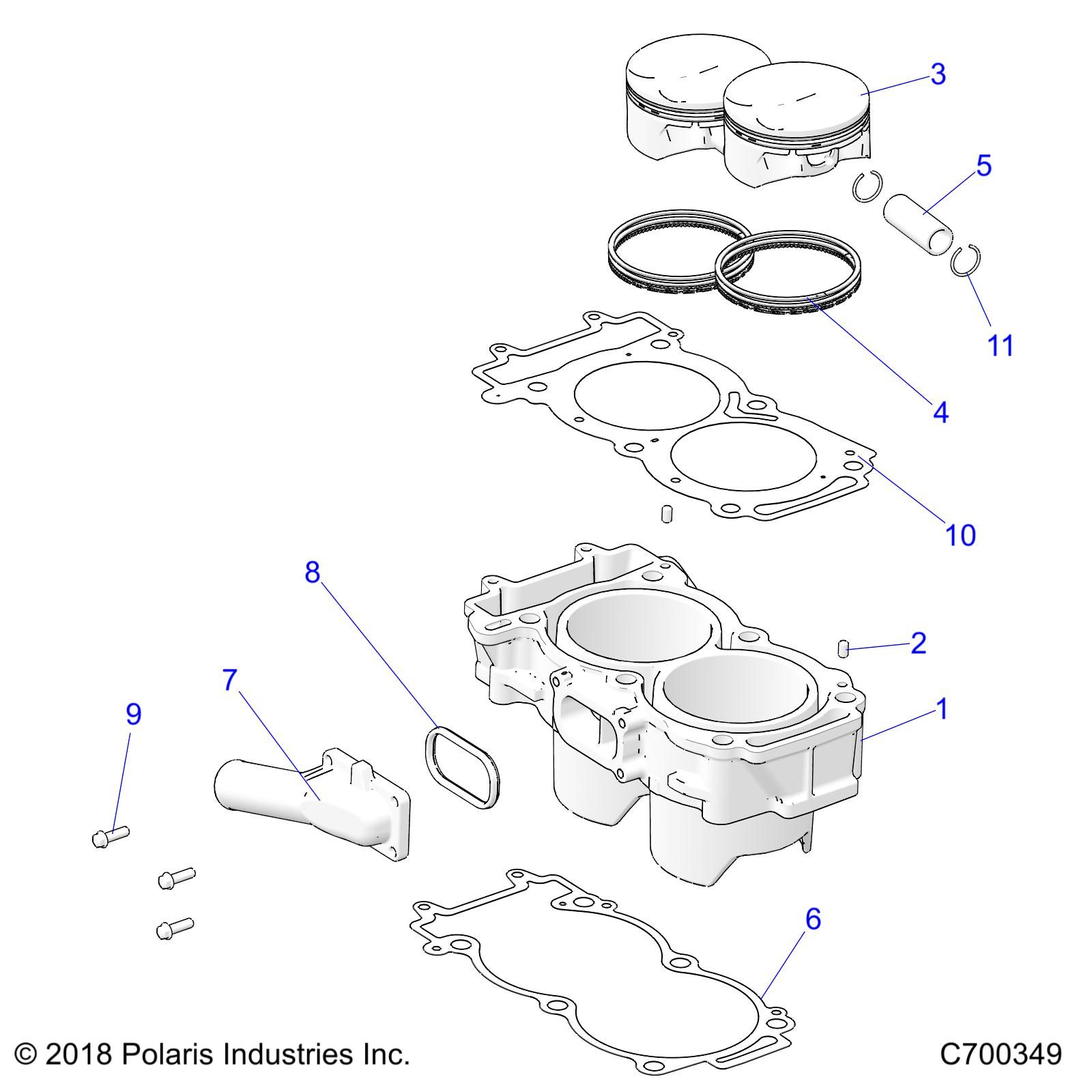 MOTEUR CYLINDRE ET PISTON POUR GENERAL 1000 DELUXE EPS 2022