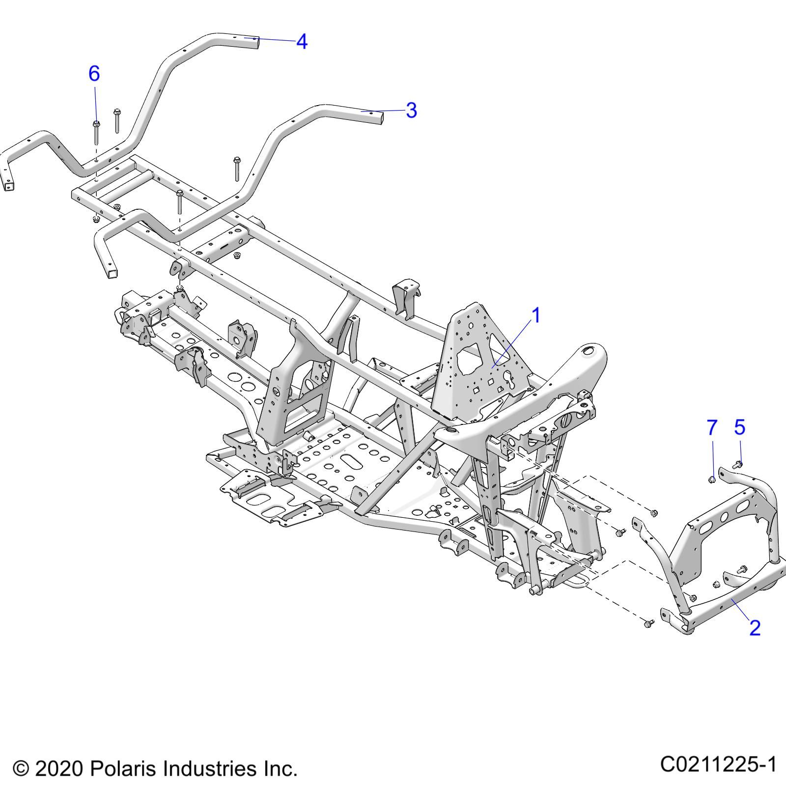 CHASSIS FRAME POUR SPORTSMAN 450 HO EPS 50S R02 2023