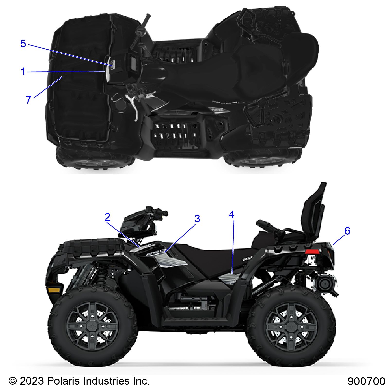 CARROSSERIE AUTOCOLLANTS DESIGN POUR SPORTSMAN TOURING 850 48 2024
