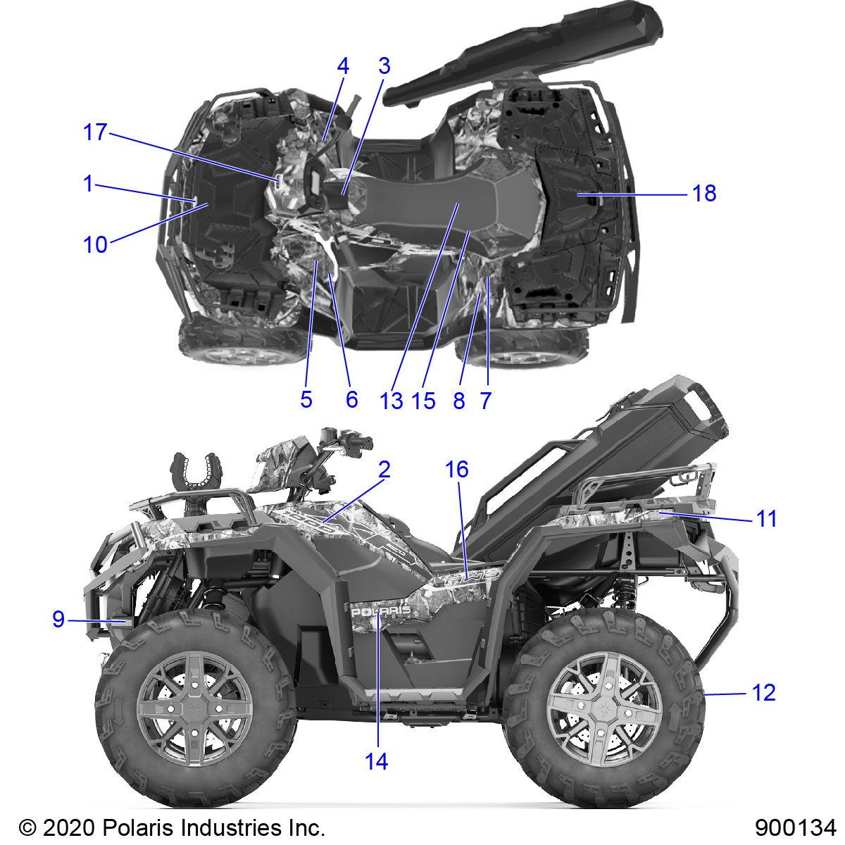 CARROSSERIE AUTOCOLLANTS POUR SPORTSMAN XP 1000XP 1000 HUNTER EDITION 48 2020