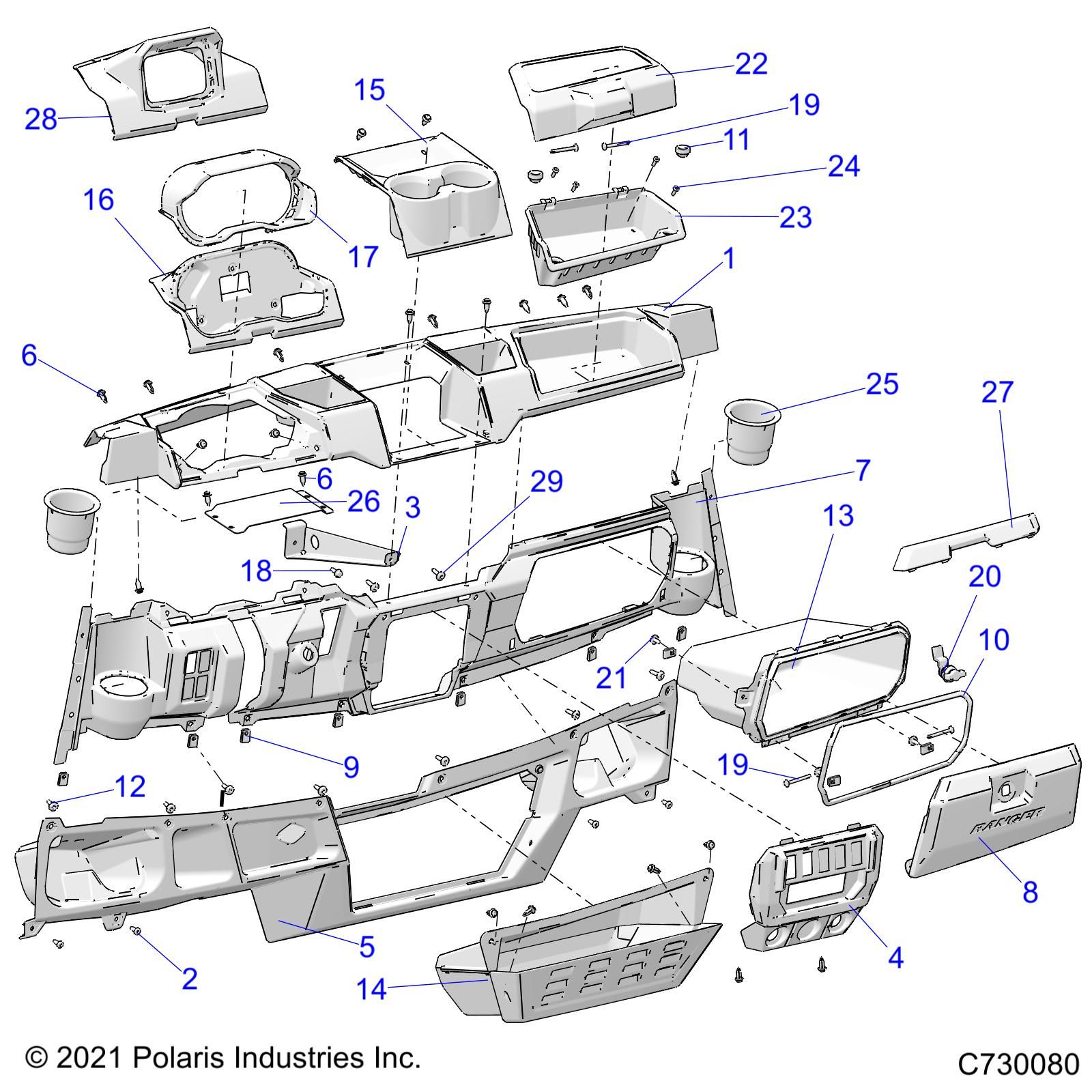 CARROSSERIE TABLEAU DE BORDS POUR RANGER XP 1000 EPS EUTRZUG 2022