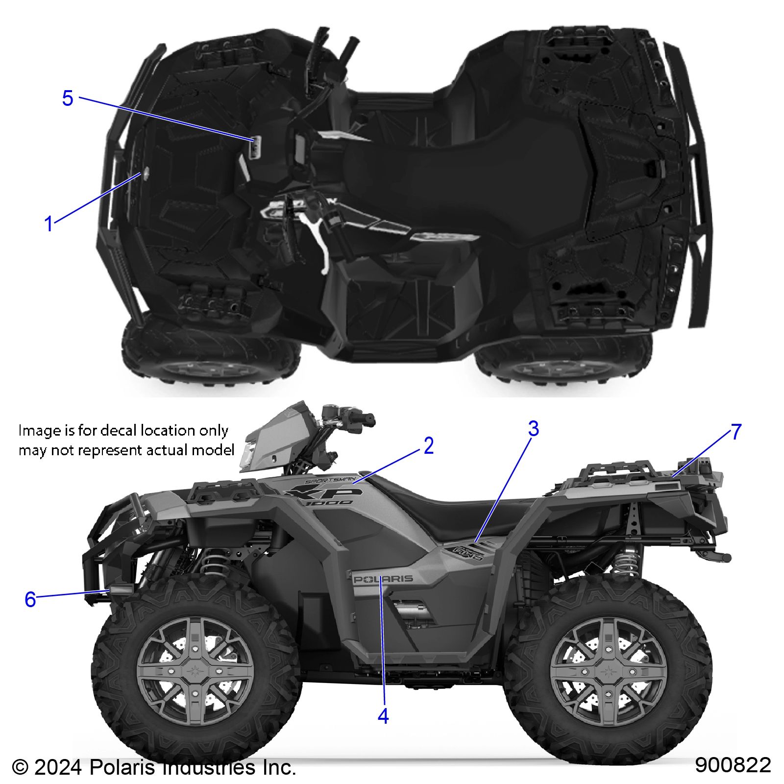 CARROSSERIE AUTOCOLLANTS DESIGN POUR SPORTSMAN XP 1000 48 LE RIDE COMMAND 2025