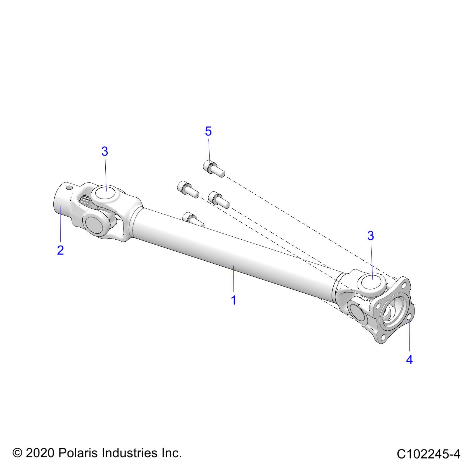 TRANSMISSION ARBRE PROPULSION ARRIERE POUR SPORTSMAN 570 6X6 EURO 2022