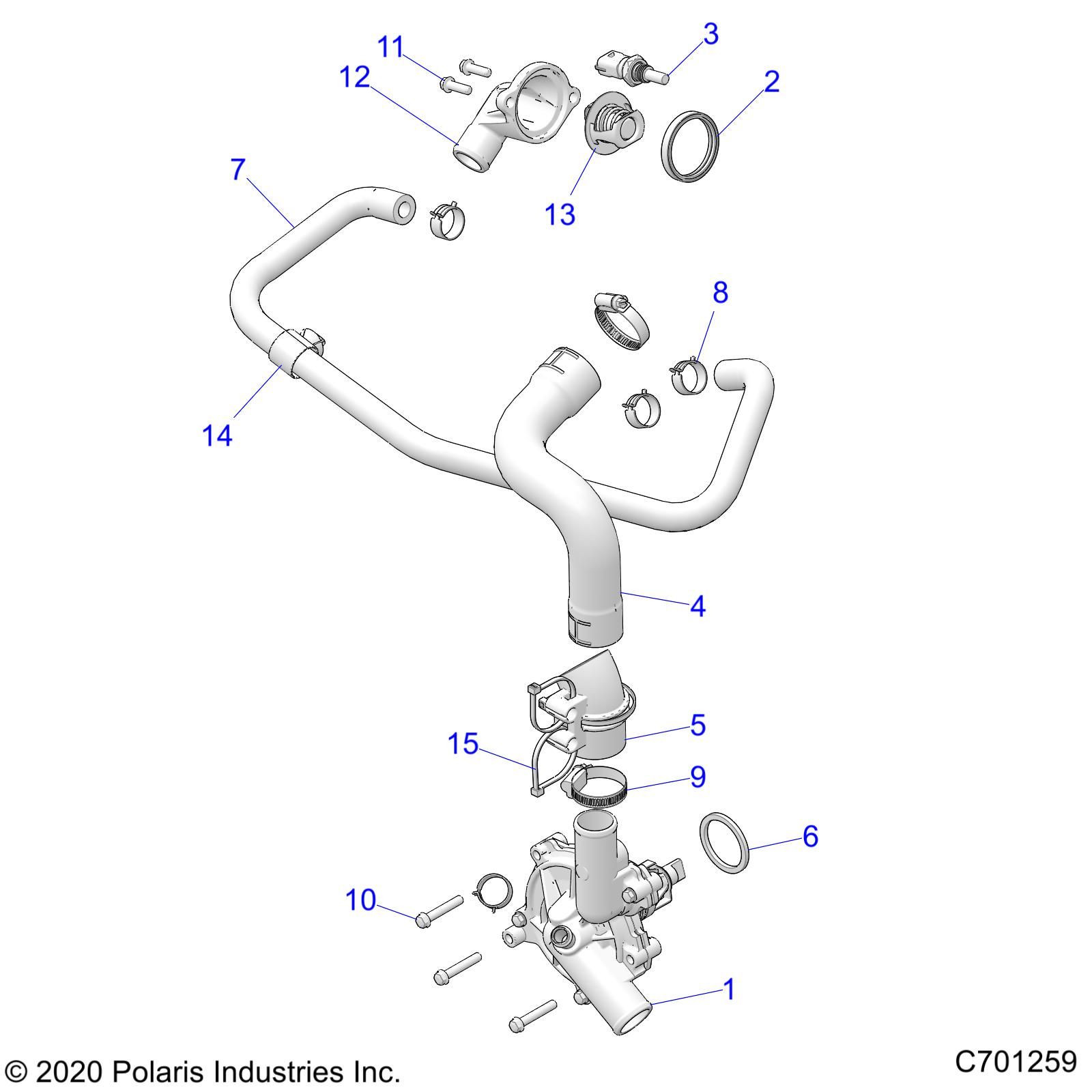 MOTEUR POMPE A EAU ET BYPASS POUR RANGER CREW XP 1000 NORTHSTAR ULTIMATE TRAIL BOSS R02 2023