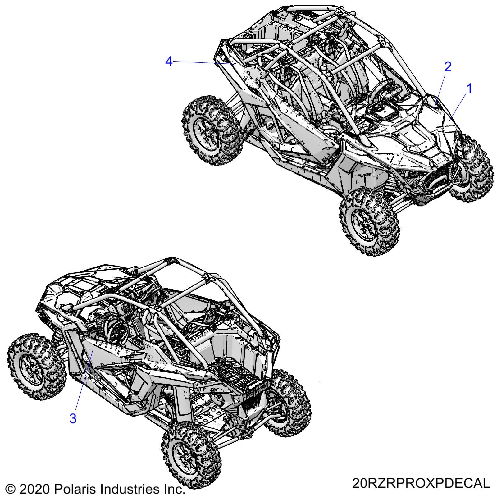 CARROSSERIE AUTOCOLLANTS DESIGN POUR RZR PRO XP 2020