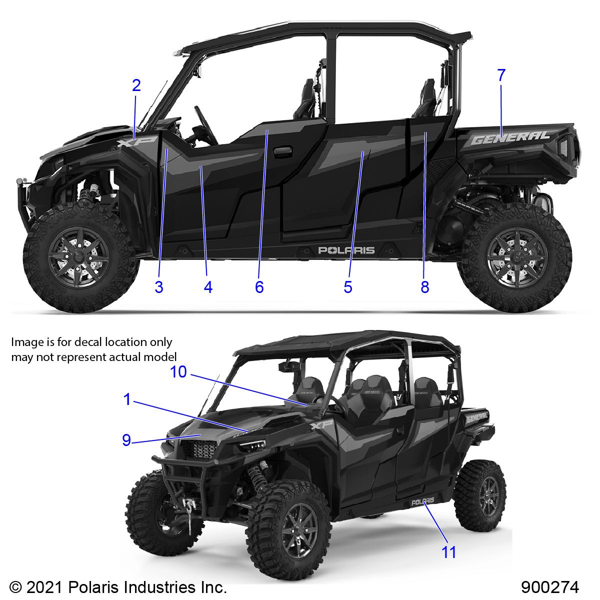 CARROSSERIE AUTOCOLLANTS POUR GENERAL XP4 1000 DELUXE 2022