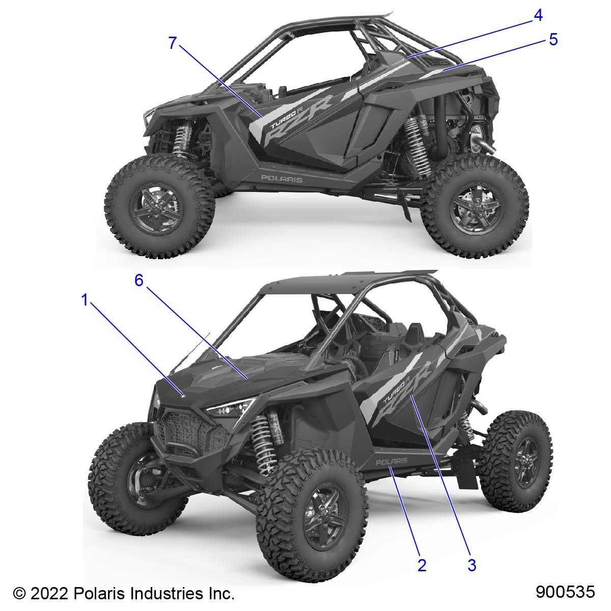 CARROSSERIE AUTOCOLLANTS DESIGN POUR RZR TURBO R ULTIMATE R01 2023