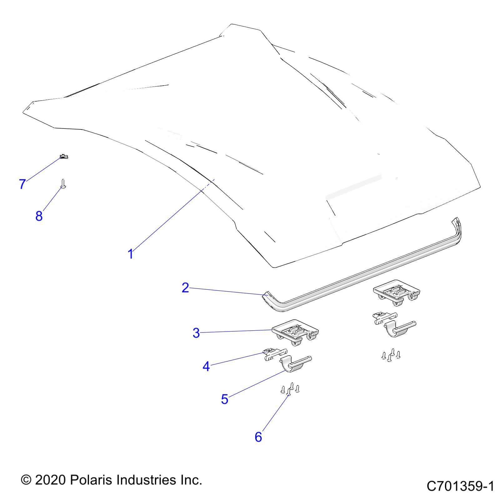 ACCESSOIRES TOIT POUR RZR TRAIL S 1000 EPS 2021