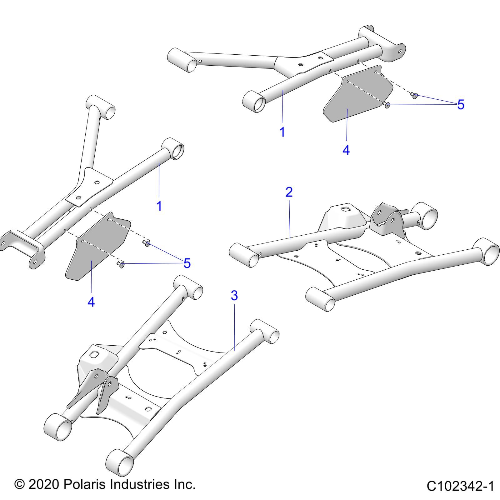 SUSPENSION BRAS DE CONTROLE ARRIERE POUR SCRAMBLER XP 1000 S 55 2021