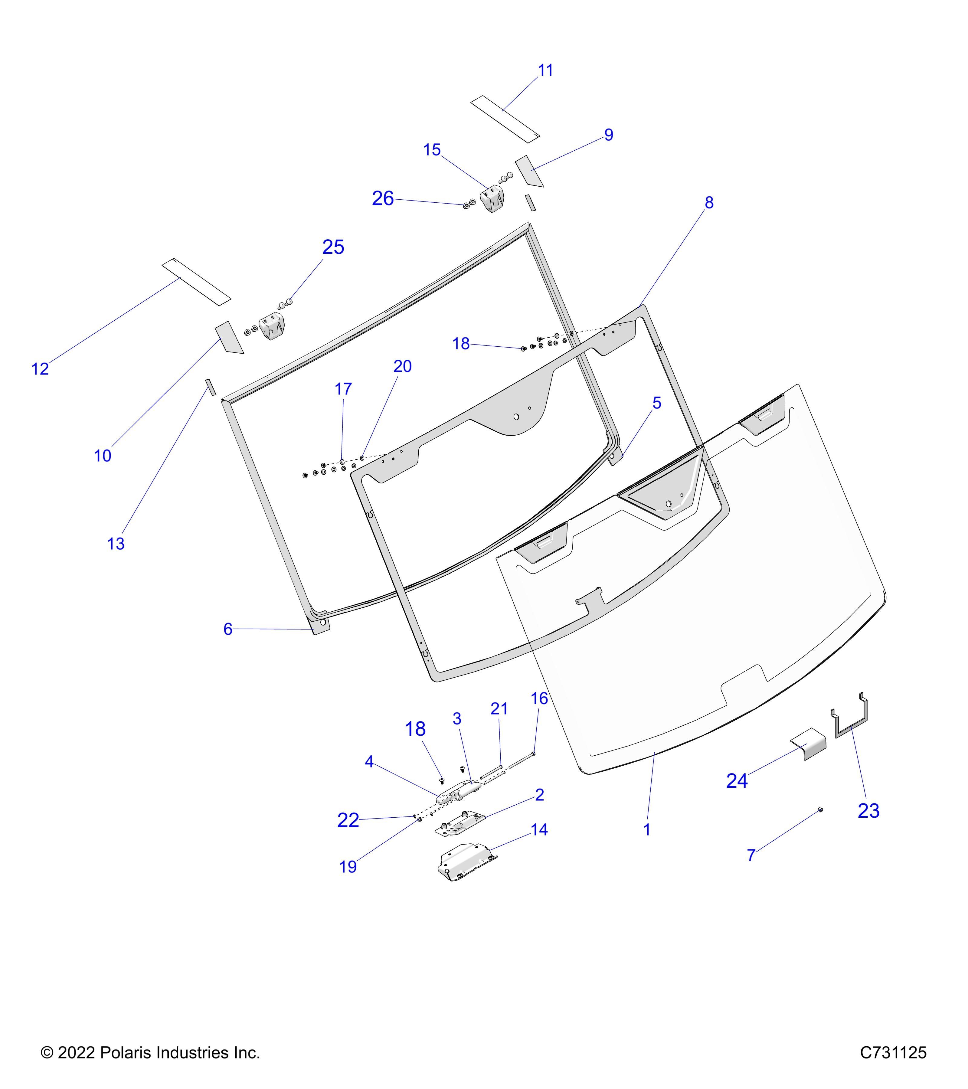 CARROSSERIE PARE BRISE FIXE POUR RANGER 1000 XP NSTR 2024