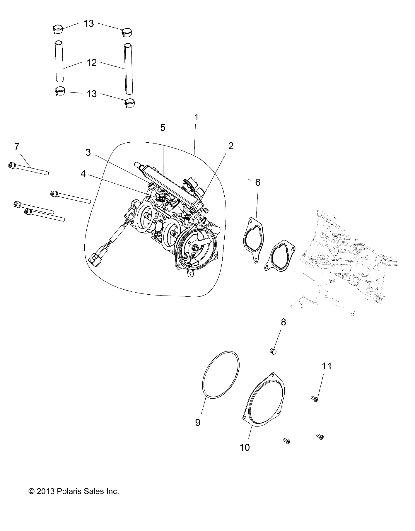 MOTEUR ACCELERATEUR POUR SPORTSMAN 850 WV 2014