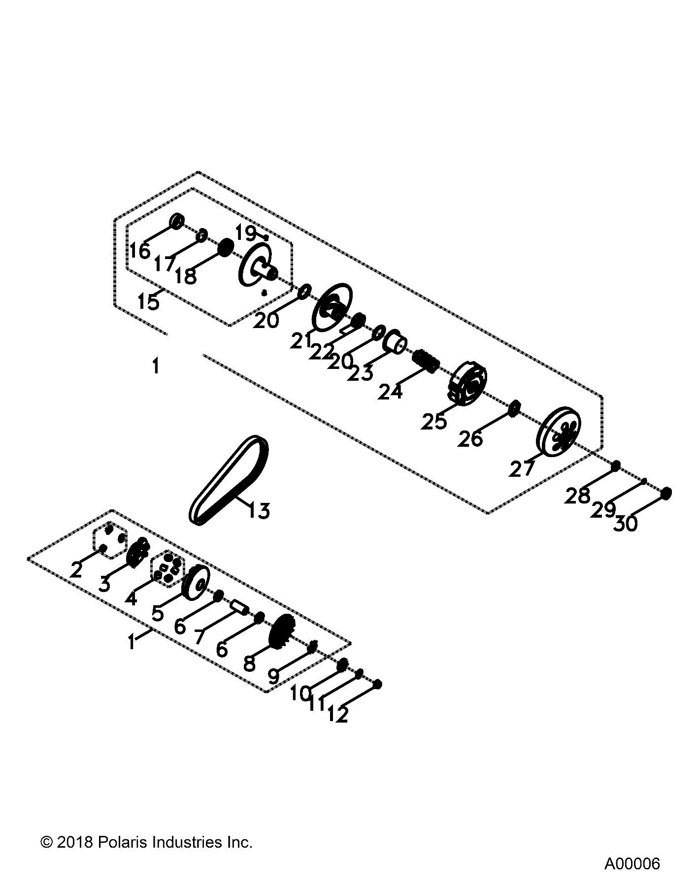 TRANSMISSION EMBRAYAGE PRIMAIRE ET SECONDAIRE POUR SPORTSMAN 110 2025
