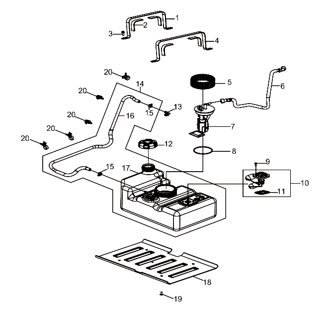 MOTEUR CIRCUIT DE CARBURANT POUR RZR 170 2019