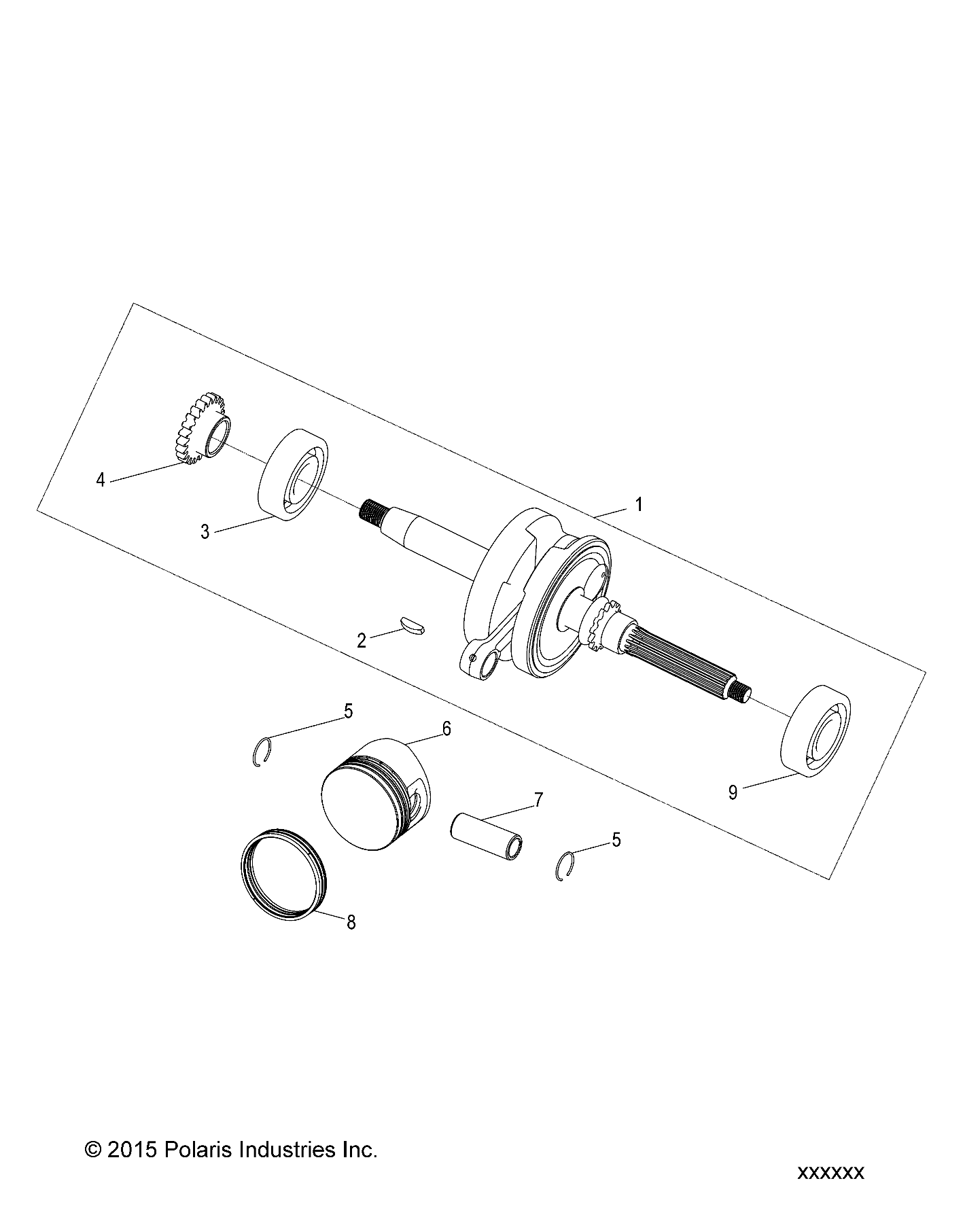 MOTEUR VILEBREQUIN ET PISTON POUR OUTLAW 90 2016