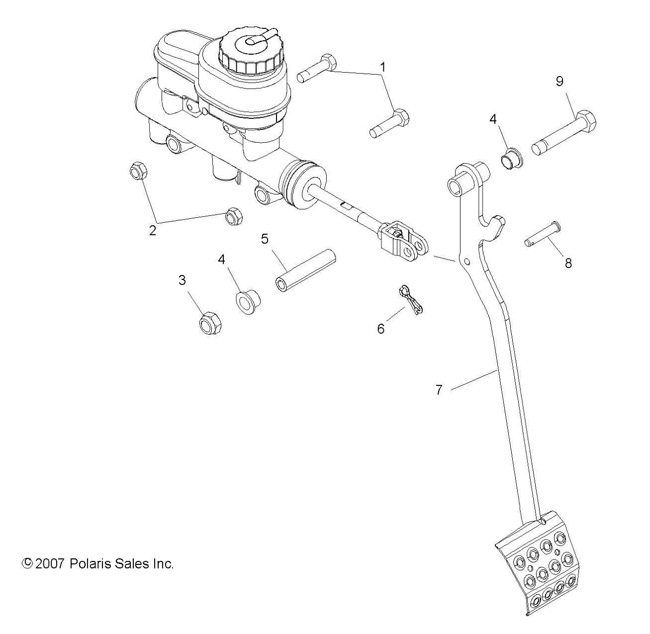 FREINS PEDALE ET MAITRE CYLINDRE POUR RANGER 2X4 500 CARB 2009