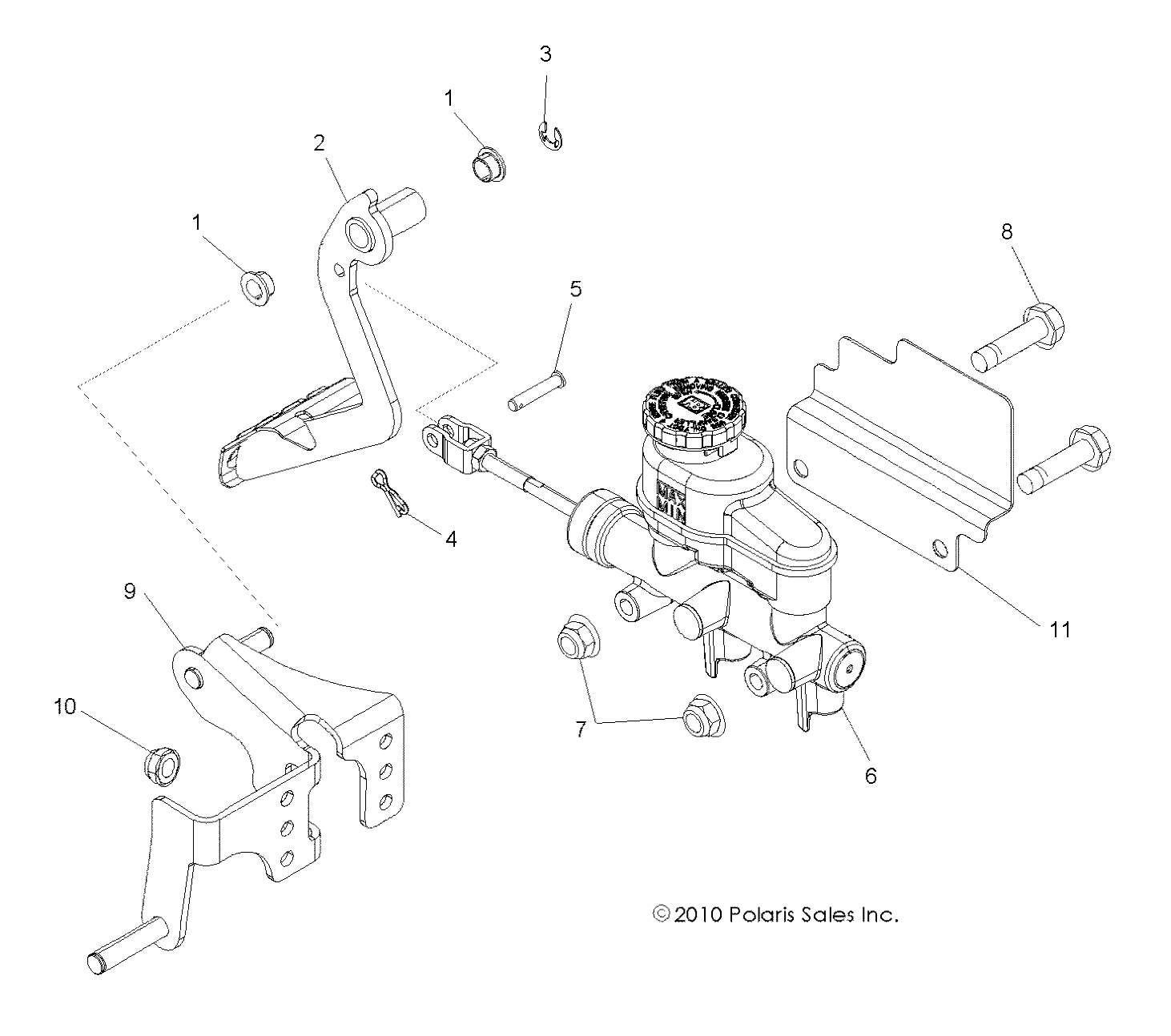 FREINS PEDALE ET MAITRE CYLINDRE POUR RZR XP 900 2011