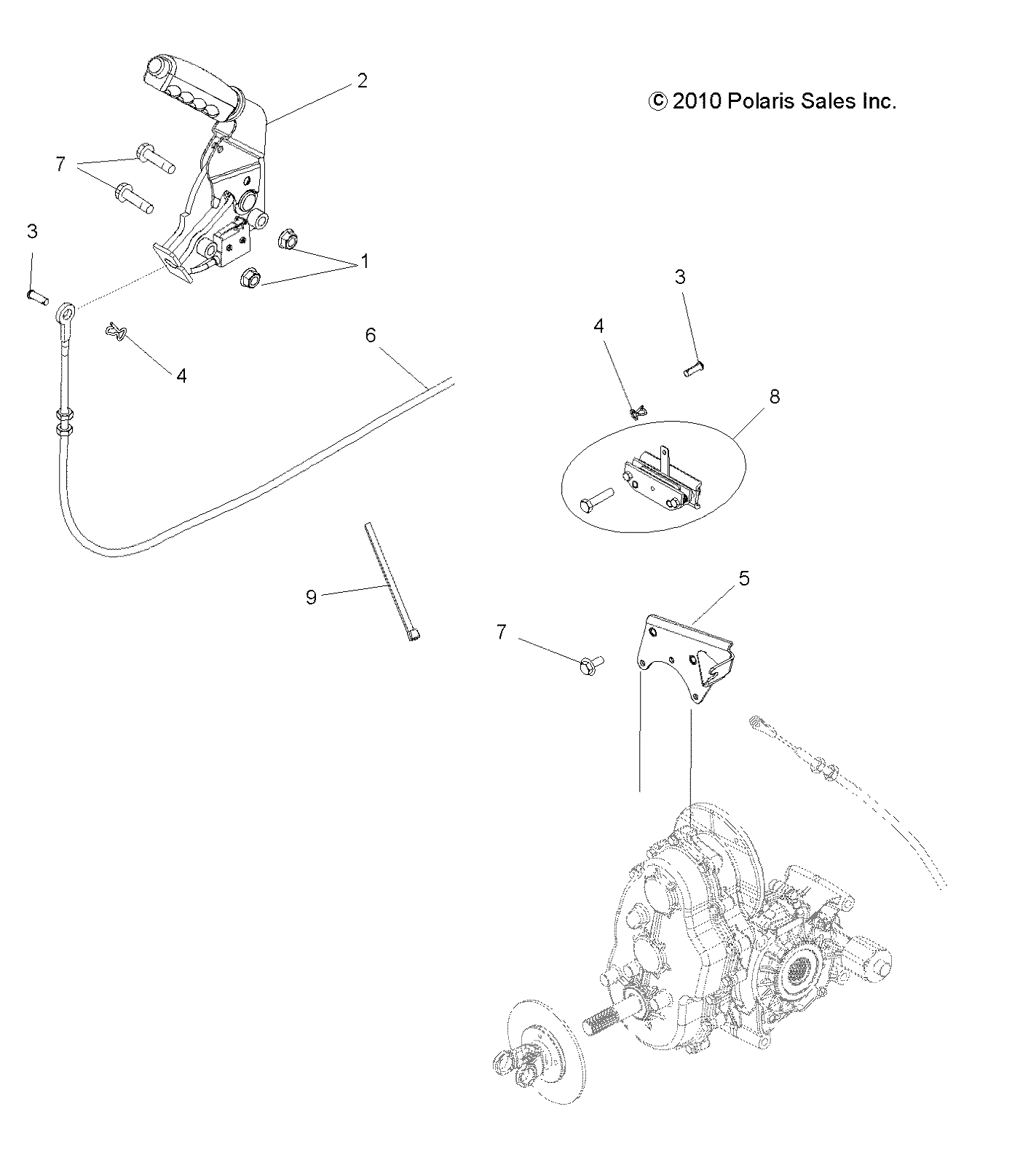 FREINS FREIN DE PARC ASM POUR POLARIS LSV 4X4 2012