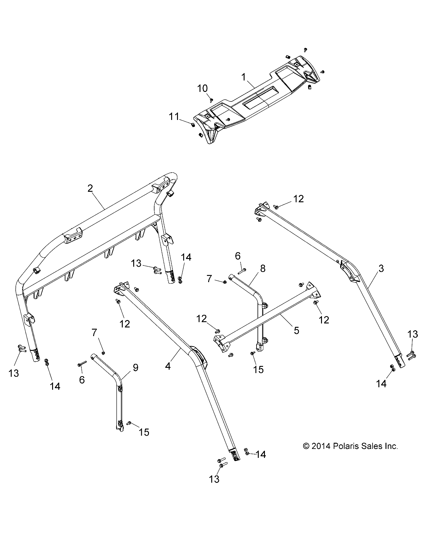 CHASSIS CADRE CABINE POUR RZR 1000 60 INCH EPS 2018