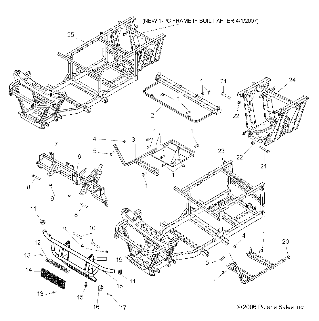 CHASSIS CORPS POUR RANGER 4X4 700 EFILE 2007