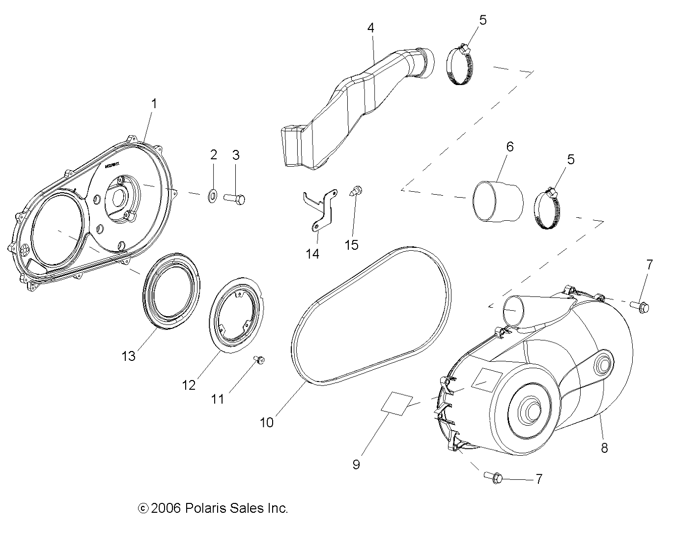 TRANSMISSION CARTER DEMBRAYAGE POUR RANGER 6X6 700 EFI 2008