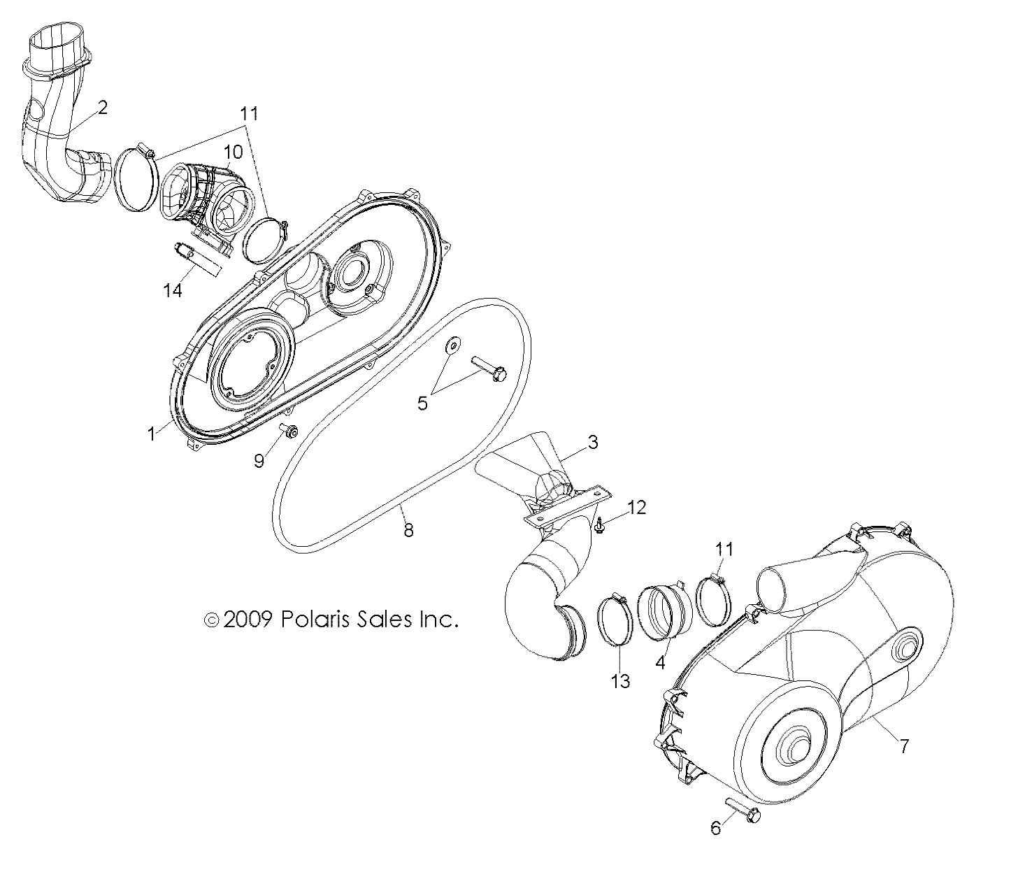 TRANSMISSION CARTER DEMBRAYAGE POUR RZR 4 800 EFI 2010